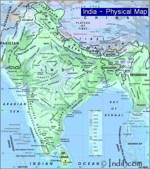 Physical Map of India