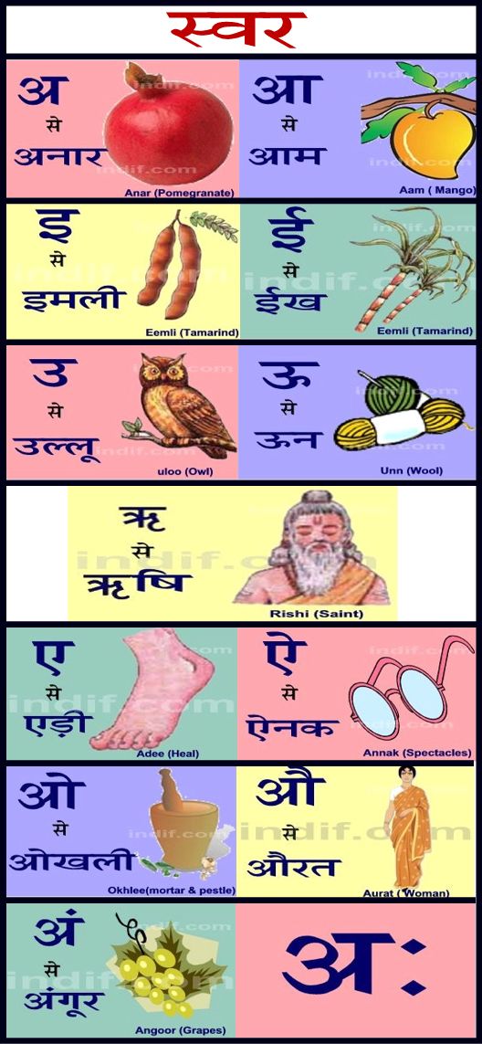 Hindi Alphabets Chart