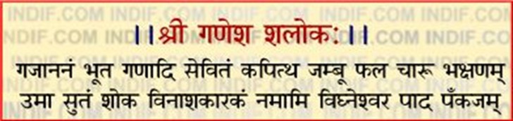 Ganesha Shloka - Gajaananam BhuutagaNaadisevitam