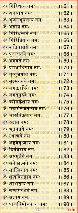 108 Names of Shiva