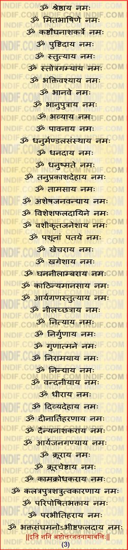 108 Names of Lord Shani