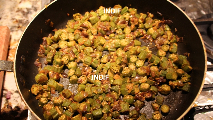 Okra Fried - Kati Bhindi - Bhindi Fry - Indian Style Spicy Bhindi Do Pyaza